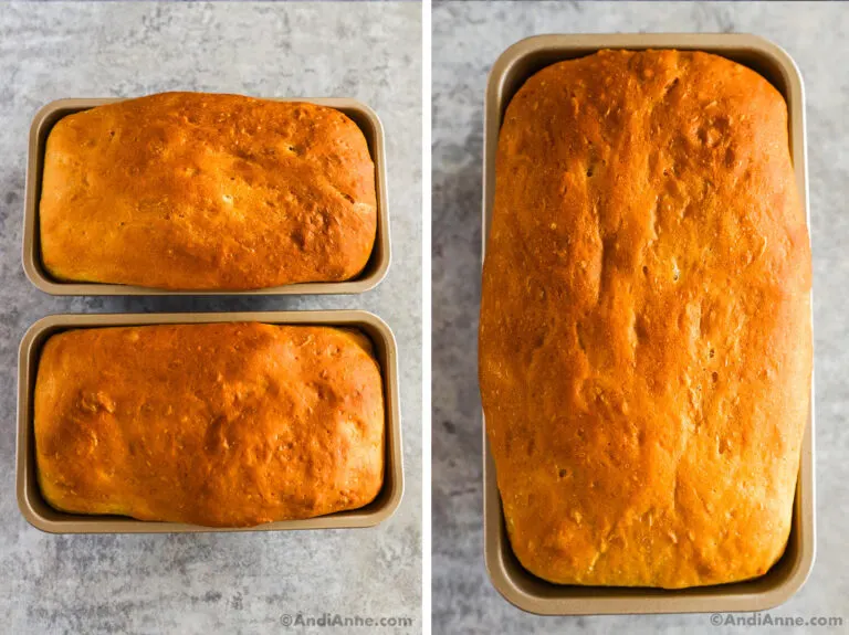 Baked bread loafs