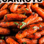 Close up of brown sugar baked carrots