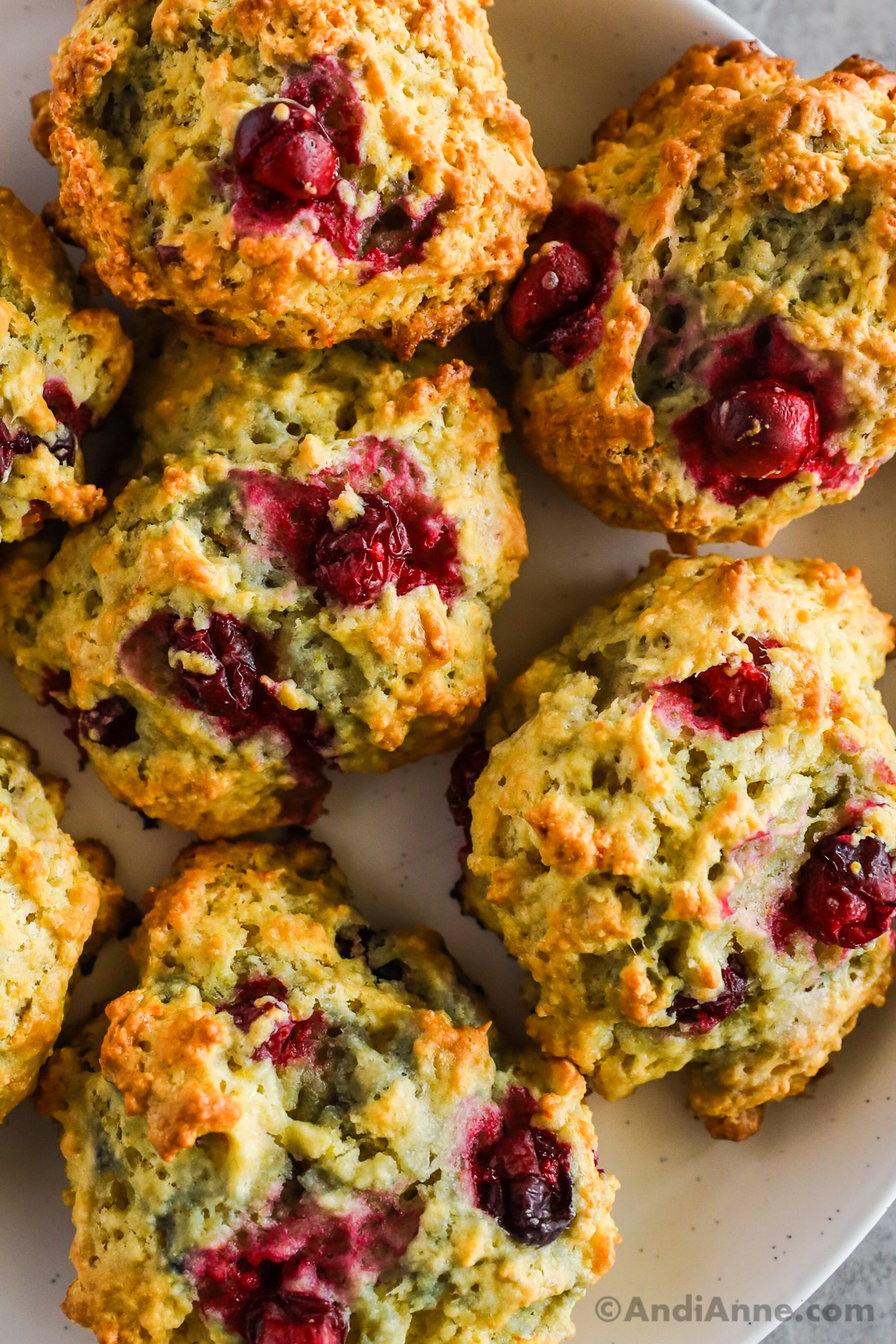 Close up of cranberry scones together.