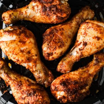 air fryer basket with chicken legs