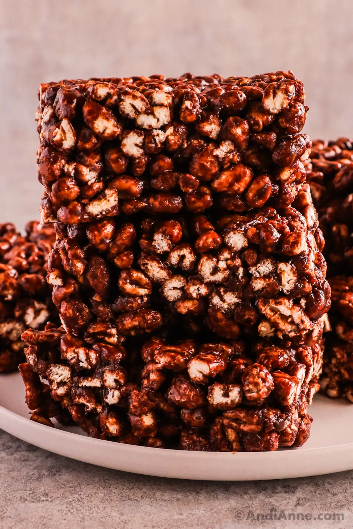 Close up of stacked puffed wheat squares