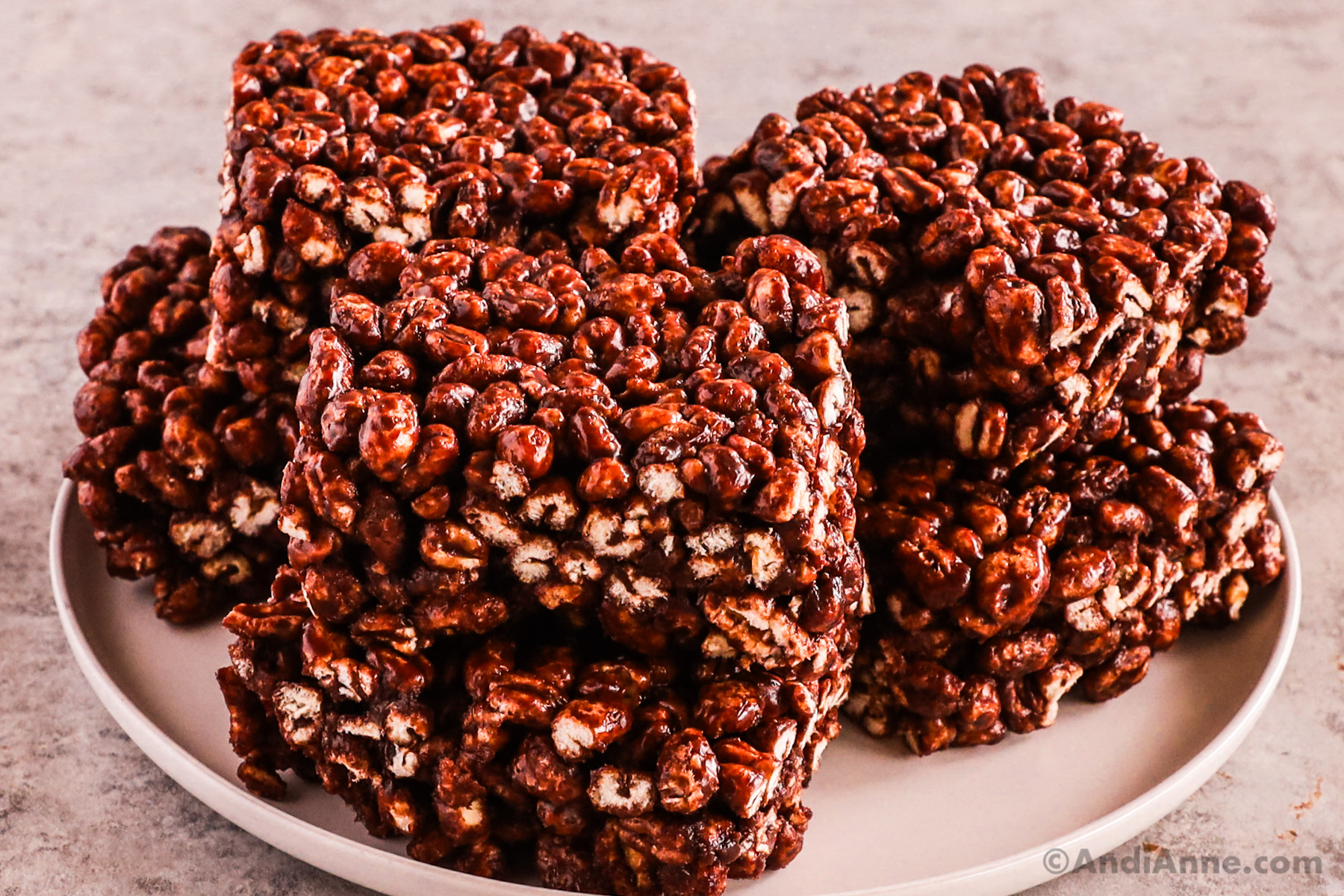 A plate of puffed wheat squares