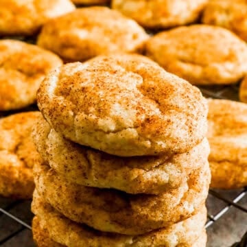 a stack of snickerdoodle cookies