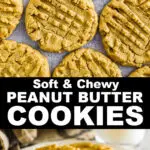 Close up of soft chewy peanut butter cookies