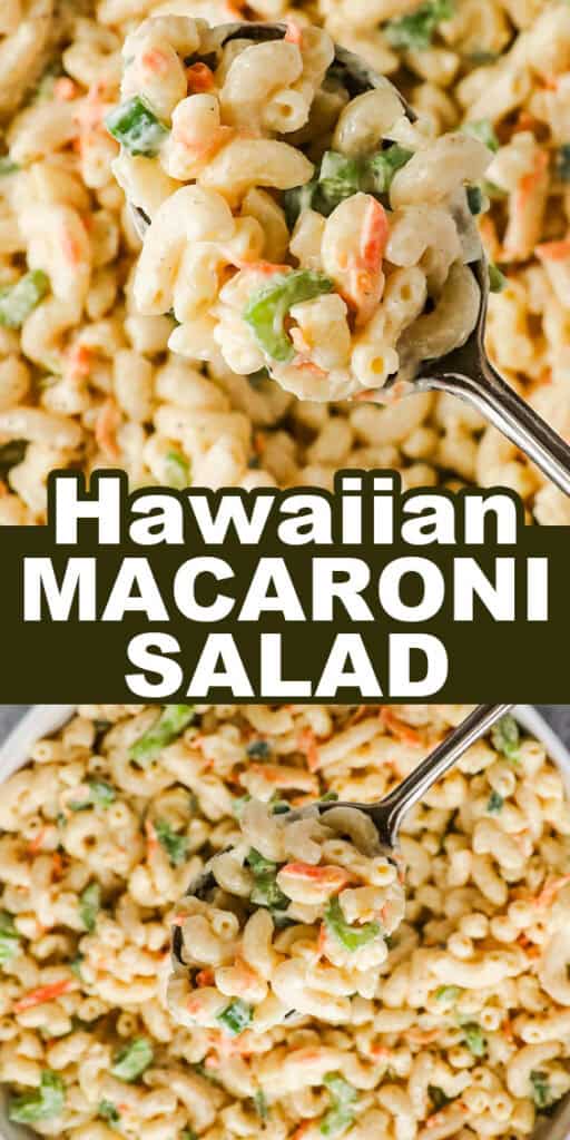 Creamy hawaiian macaroni salad close up
