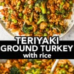 teriyaki ground turkey with broccoli and peas