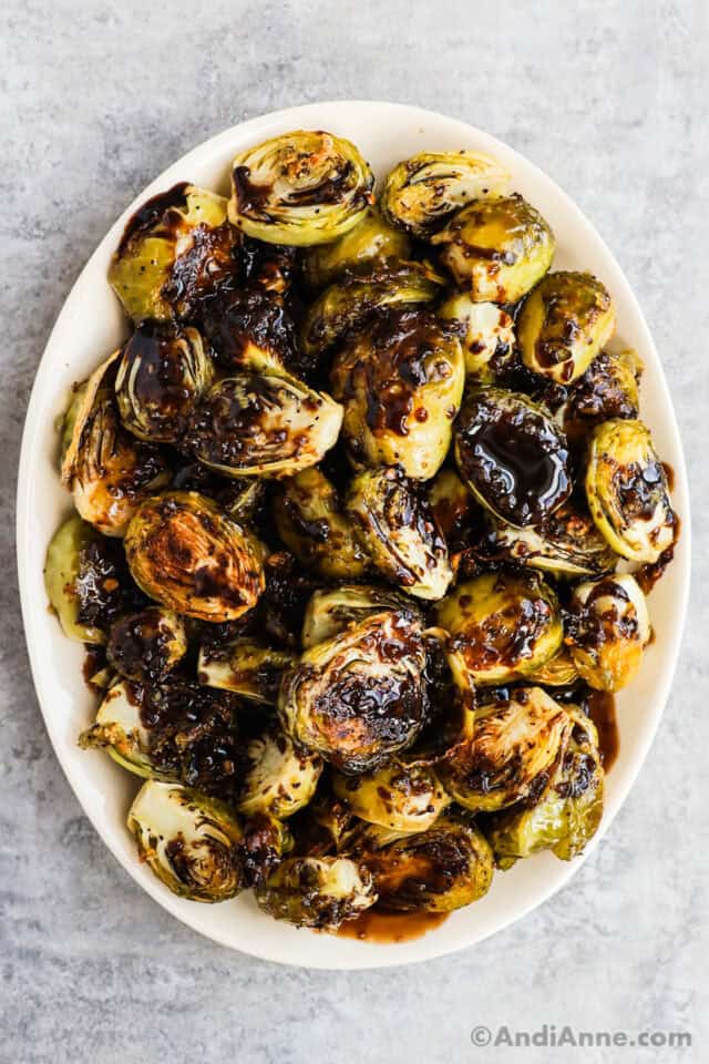 Honey Balsamic Brussels Sprouts (Roasted & Crispy)