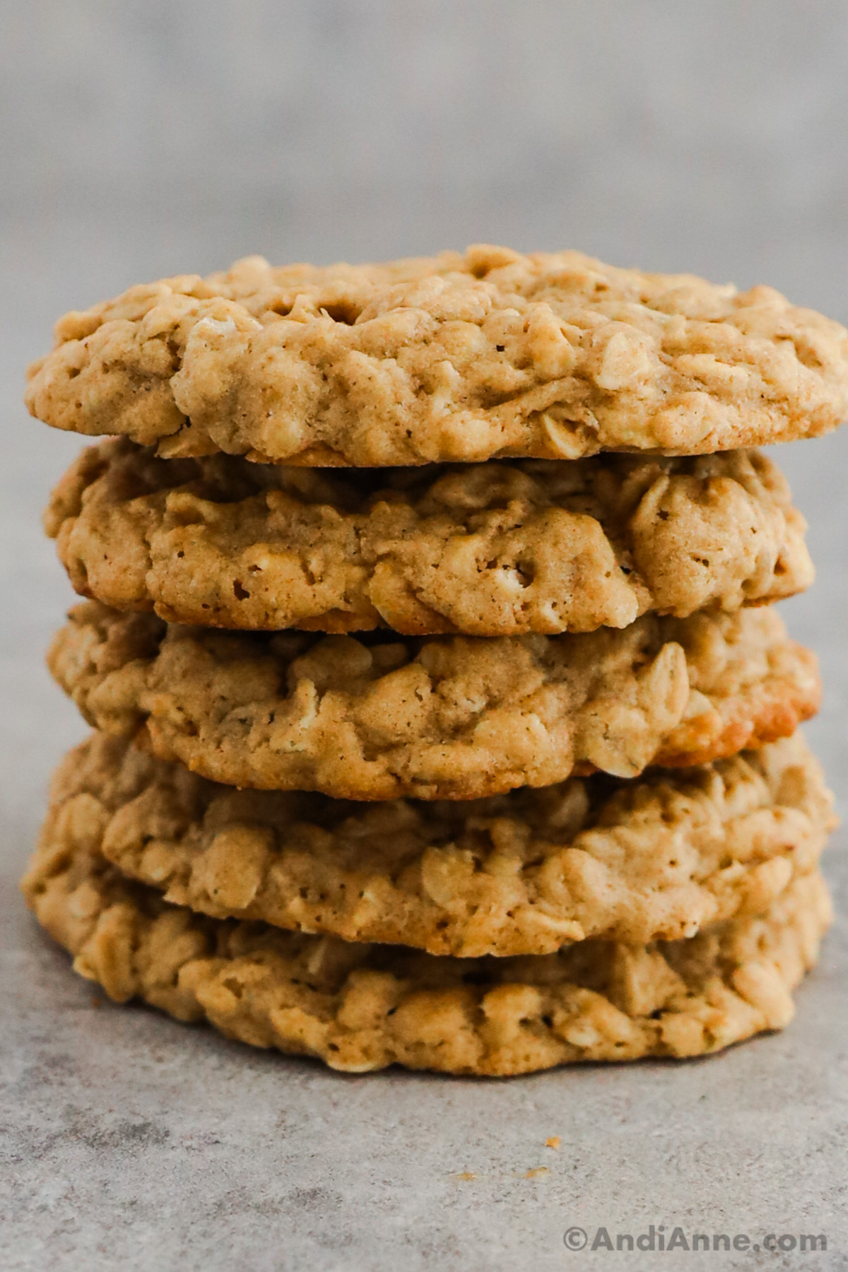 Stack of oatmeal cookies on top of eachother