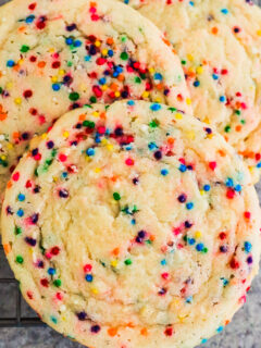 Close up of sprinkle cookies