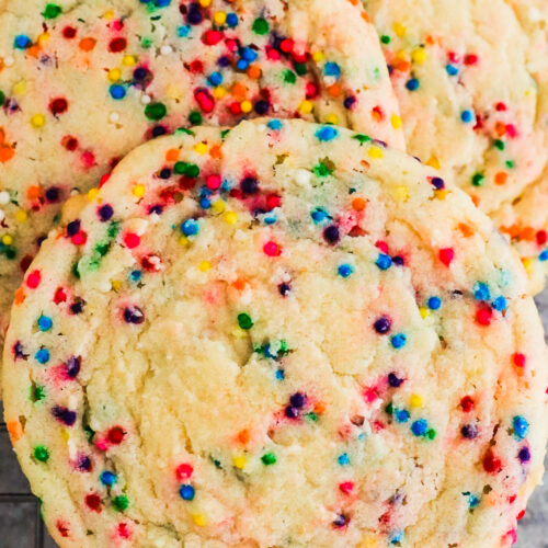 Close up of sprinkle cookies