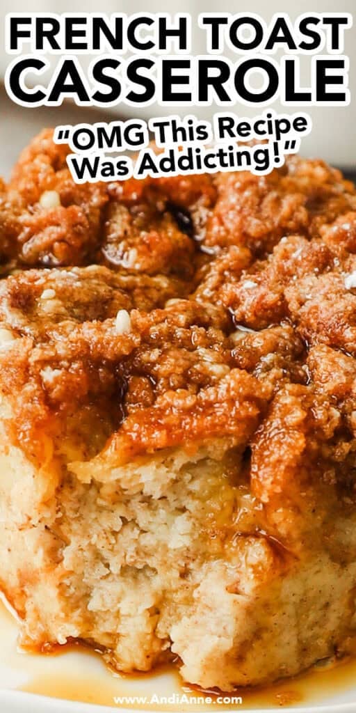 close up of french toast casserole