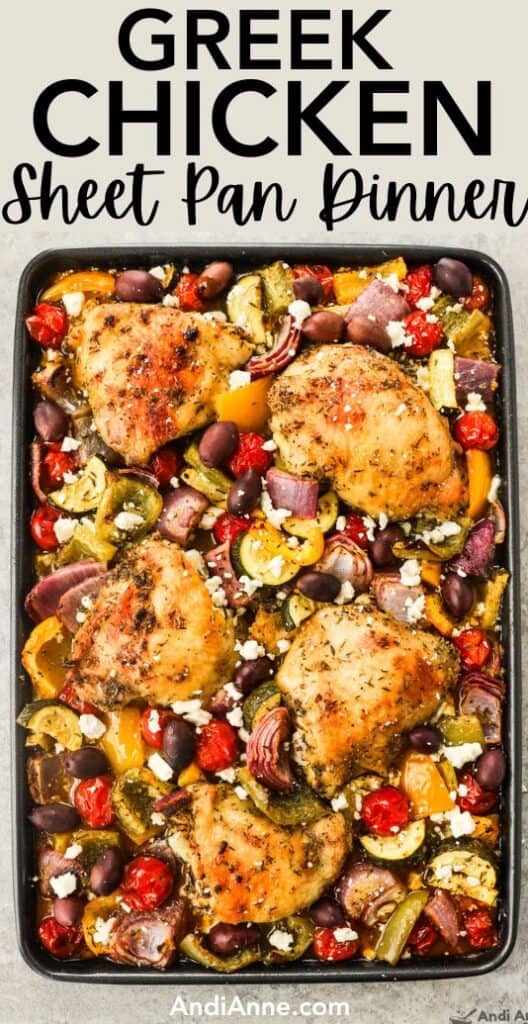 a greek chicken sheet pan dinner recipe