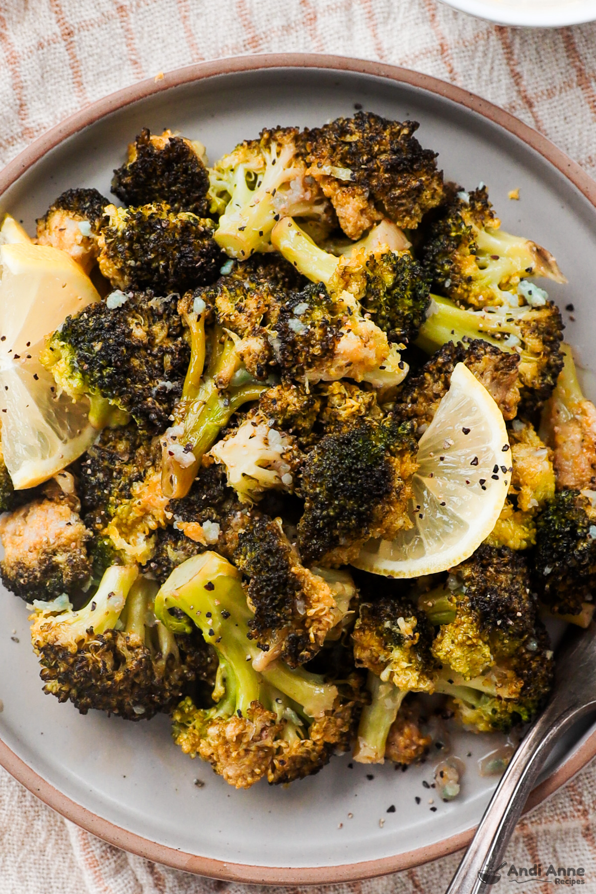 lemon garlic broccoli on a plate