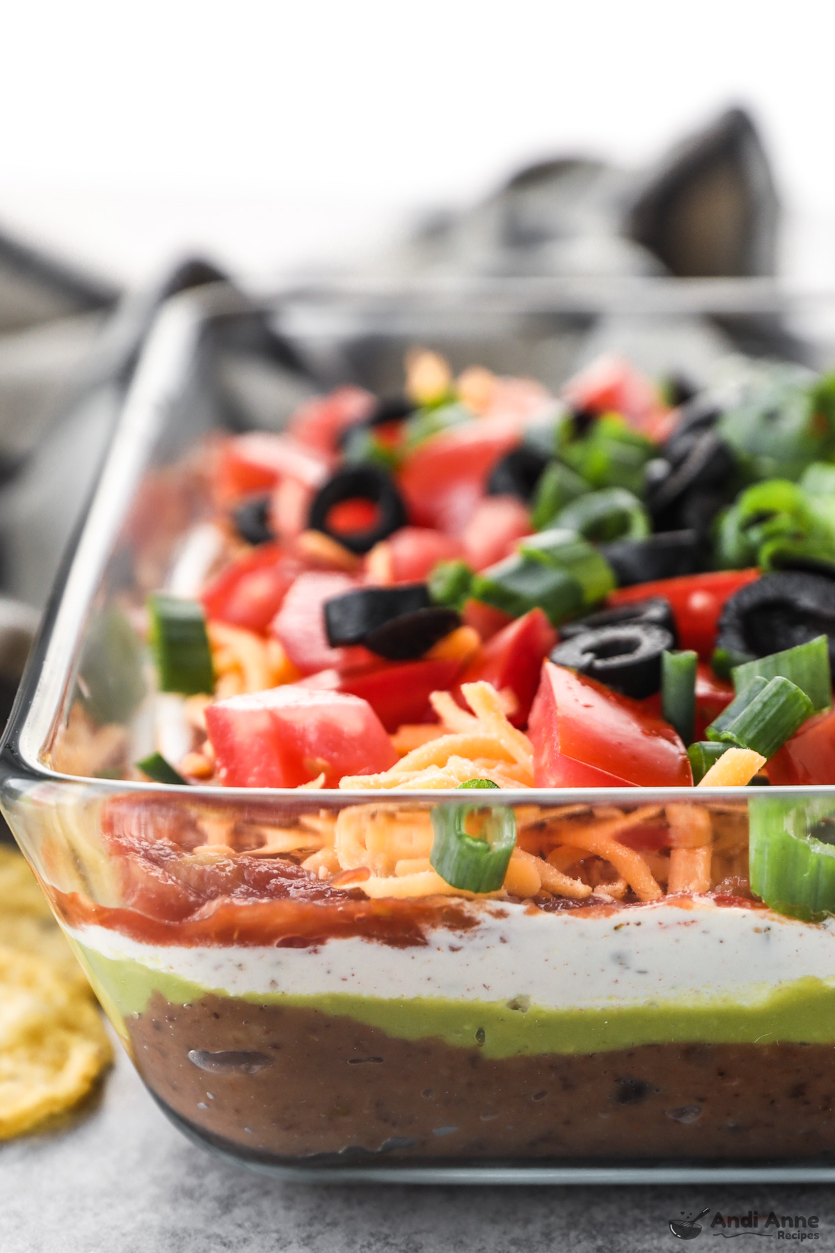 side angle of a 7 layer dip