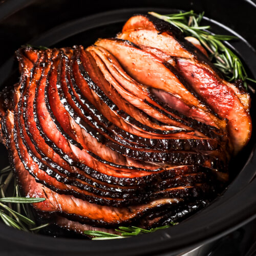 Slow cooker with spiral ham