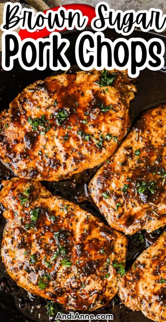 Close up of brown sugar balsamic pork chops