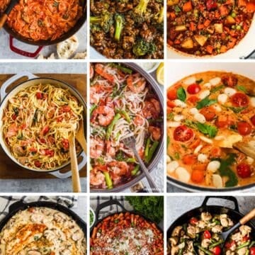 9 different one pot meals grouped together