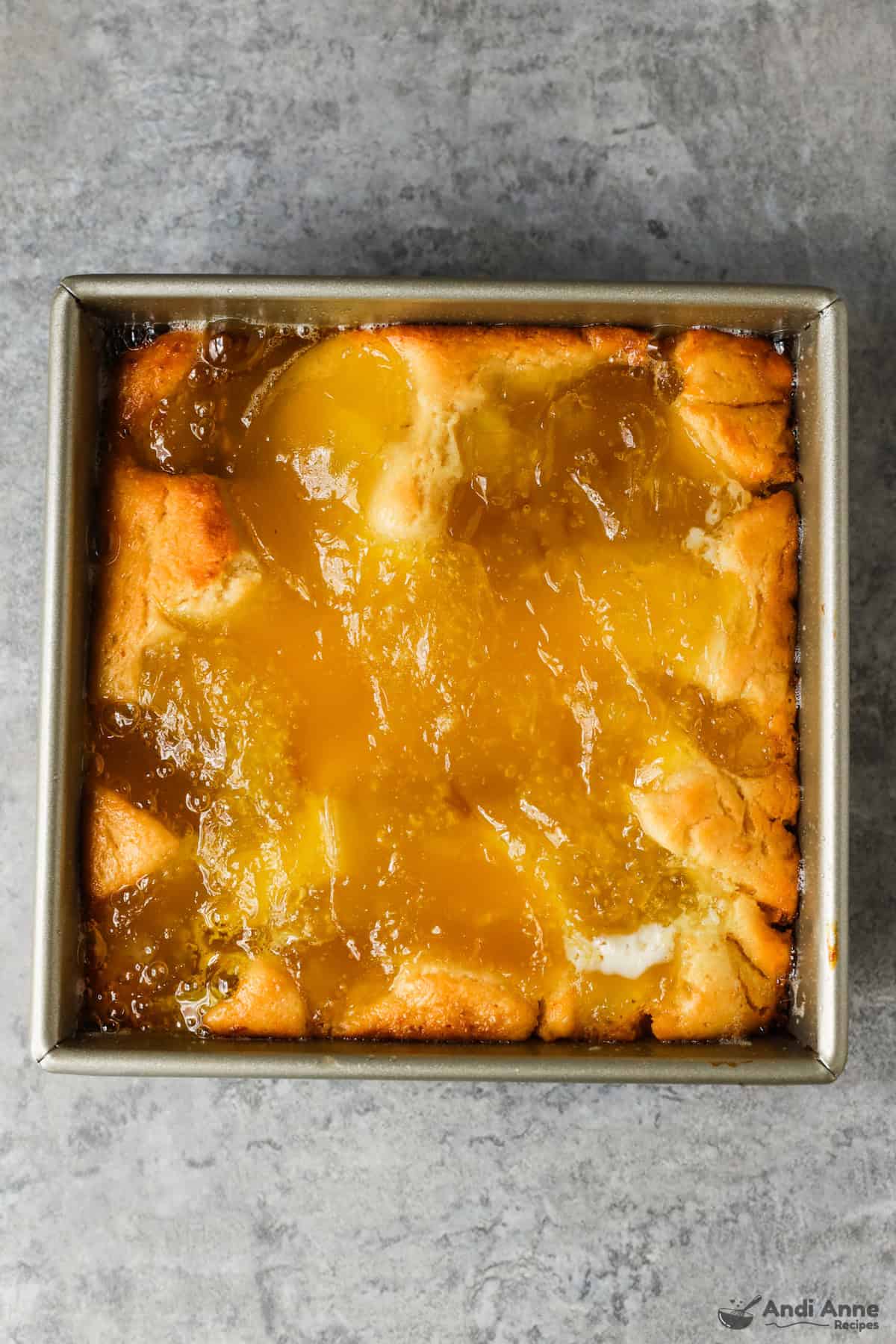 The Magic Lemon Cobbler after baking.