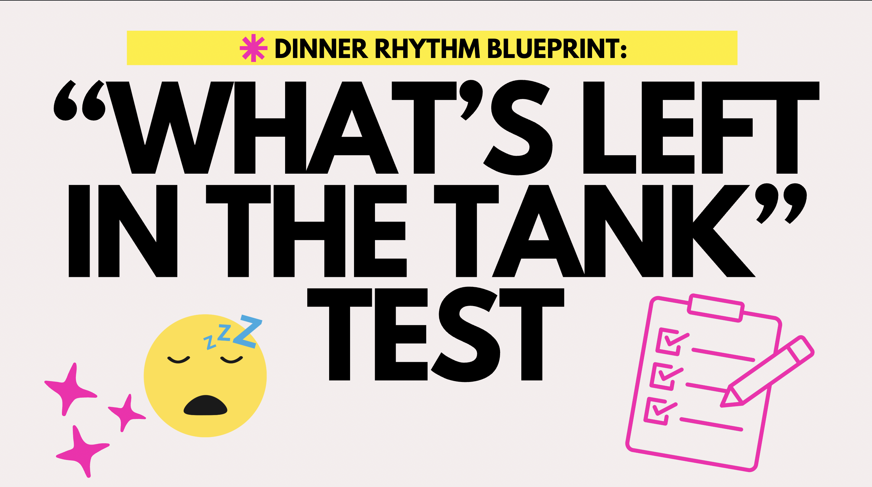 graphic image with text "whats left in the tank test"