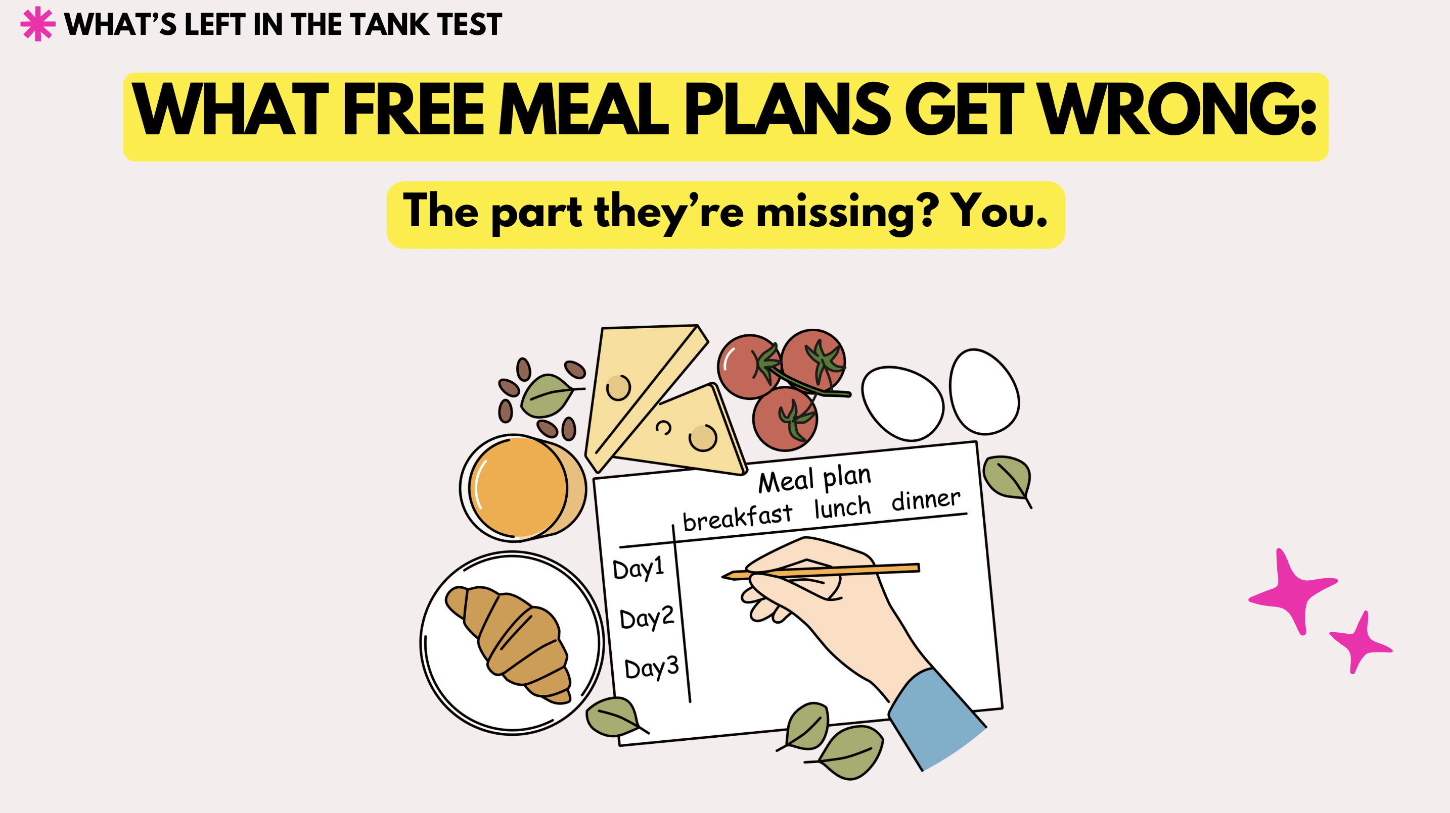 graphic with text "what free meal plans get wrong"