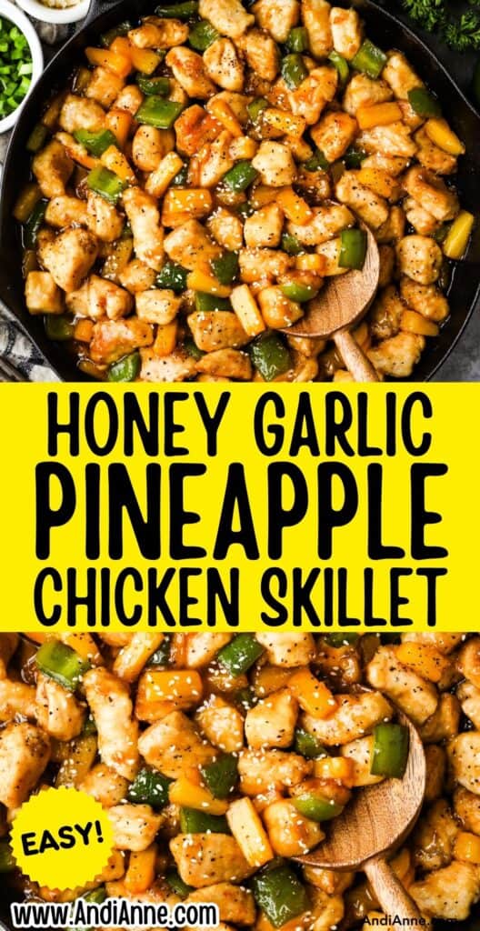 honey garlic pineapple chicken skillet