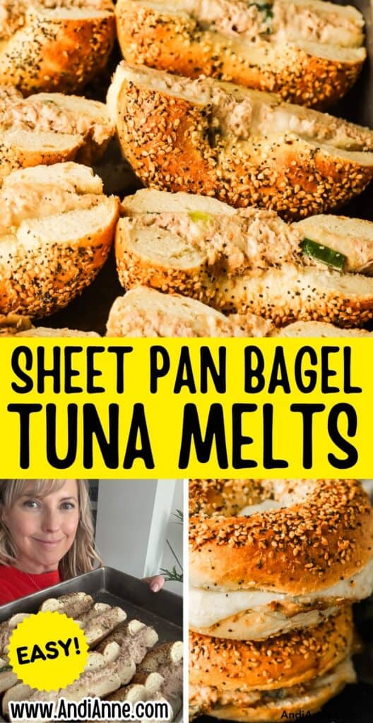 Sheet Pan bagel tuna melts