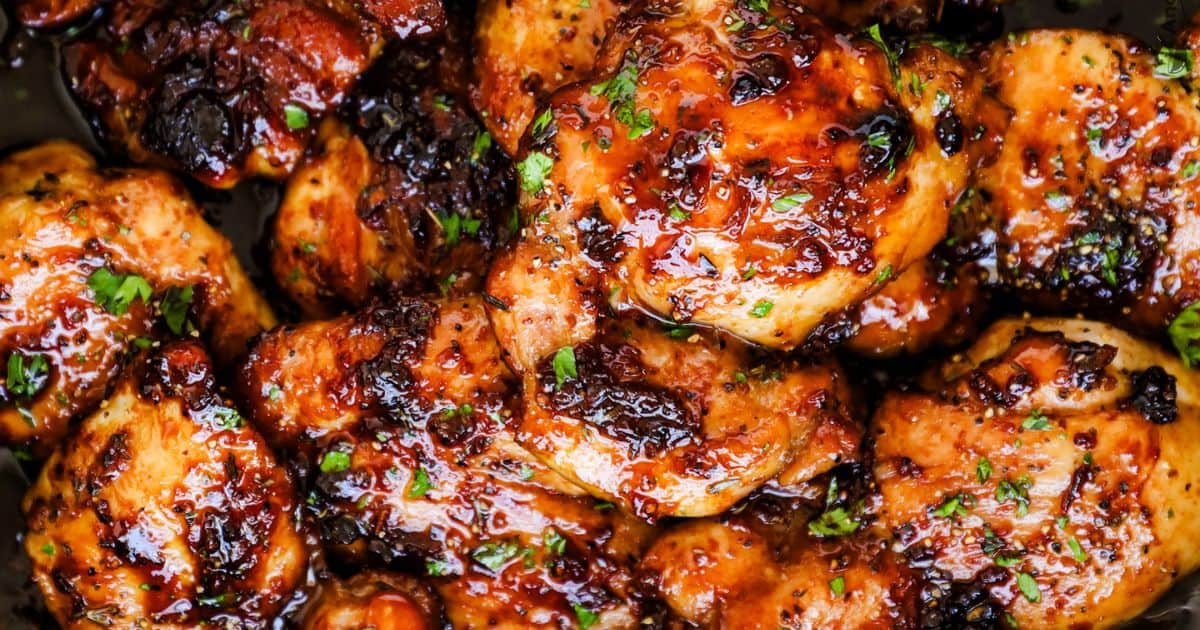 Honey Garlic Boneless Chicken Thighs - AndiAnne