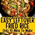 skillet of leftover fried rice recipe