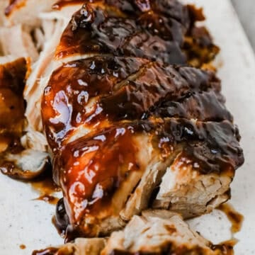 close up of brown sugar pork tenderloin