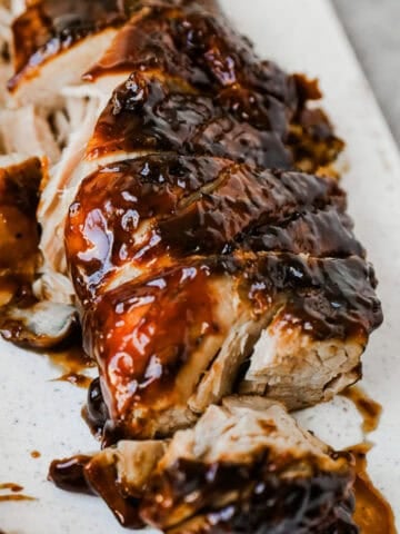 close up of brown sugar pork tenderloin