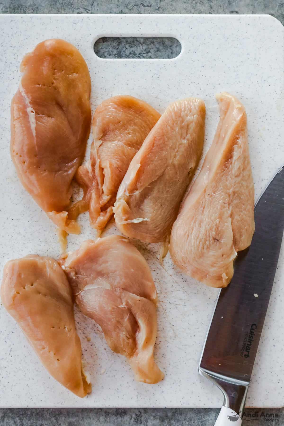 sliced chicken breasts