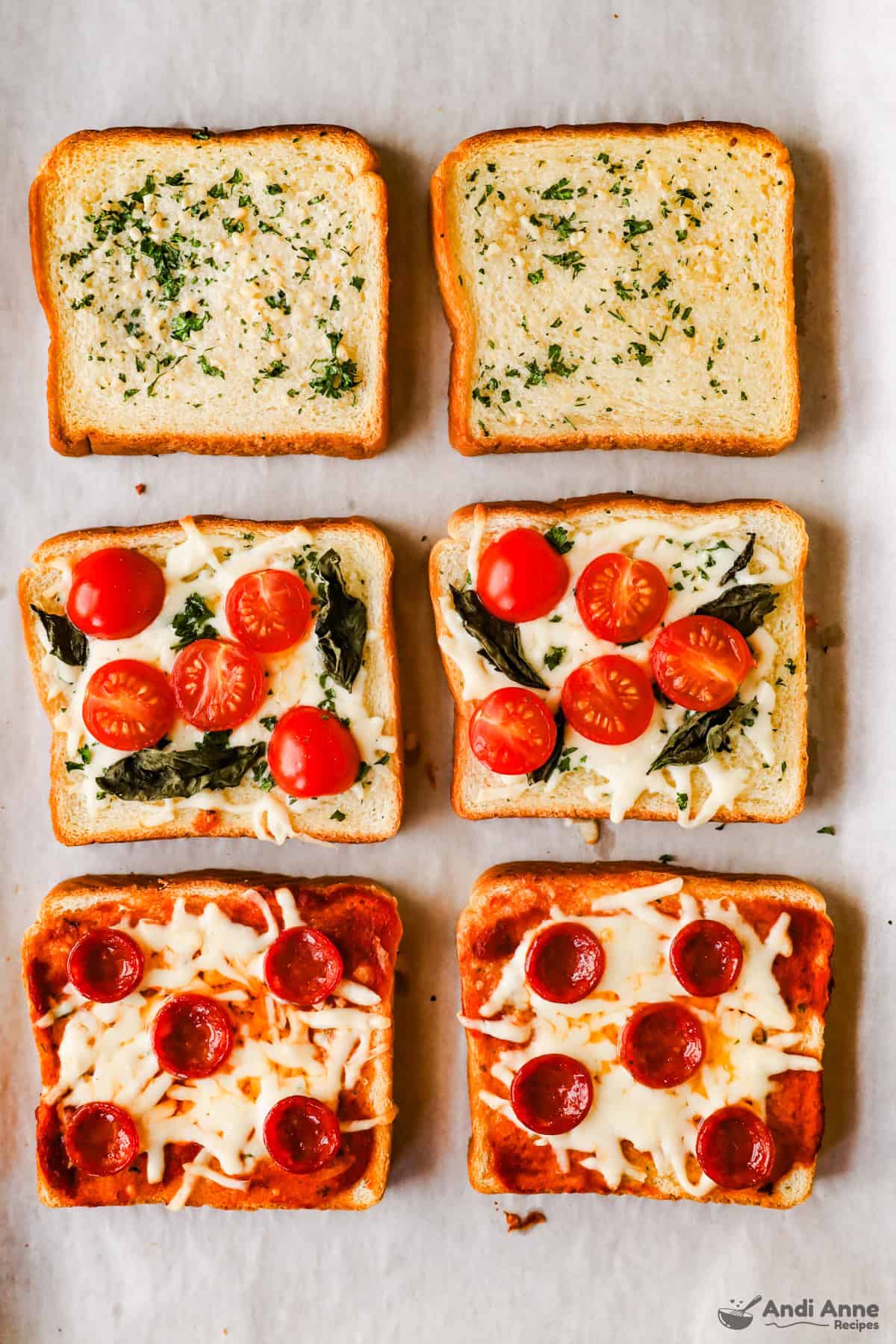 easy homemade garlic toast on baking sheet