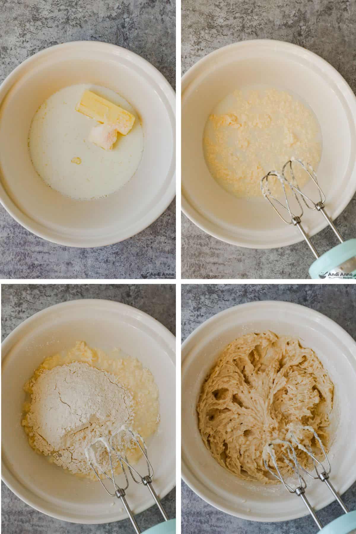 Milk and butter and flour mixed together