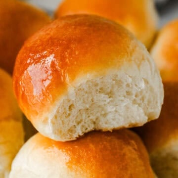 close up of homemade dinner rolls