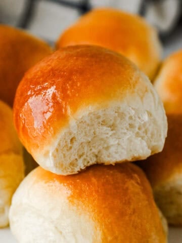 close up of homemade dinner rolls