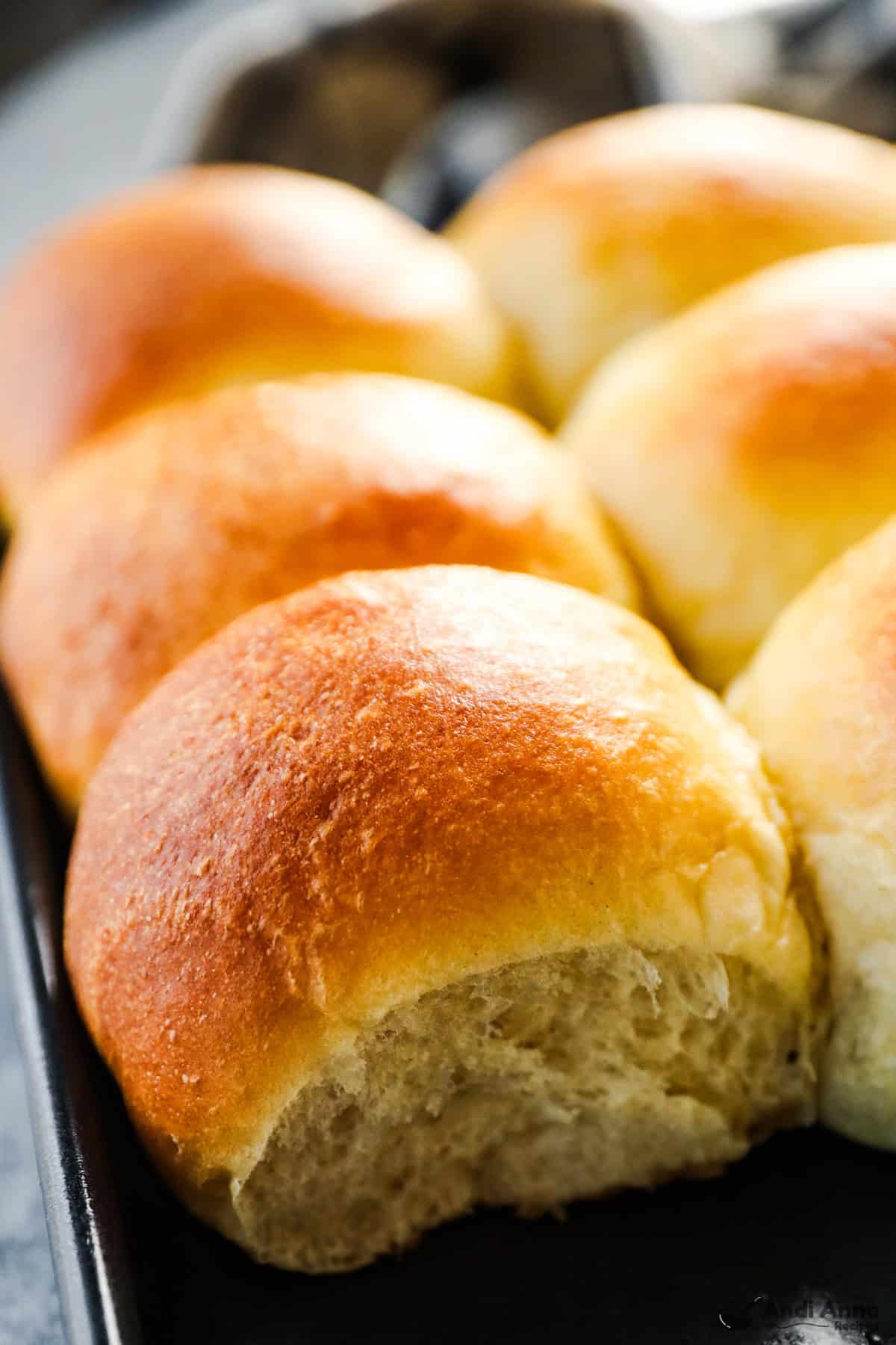 Close up of homemade dinner rolls