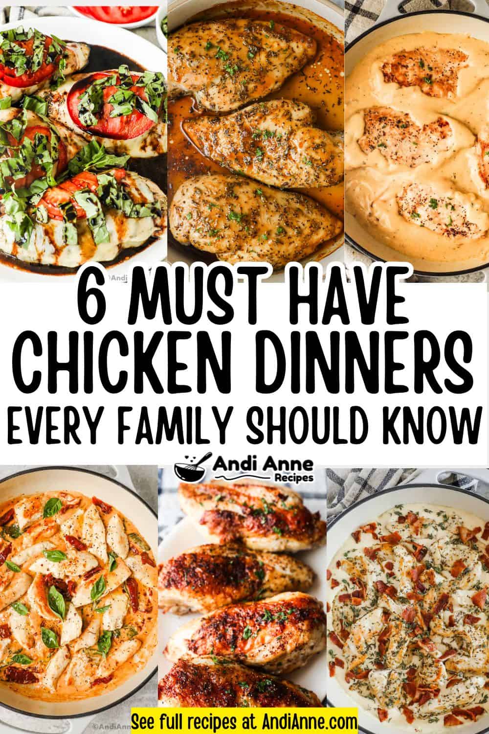 Six different must have chicken dinners all in pots