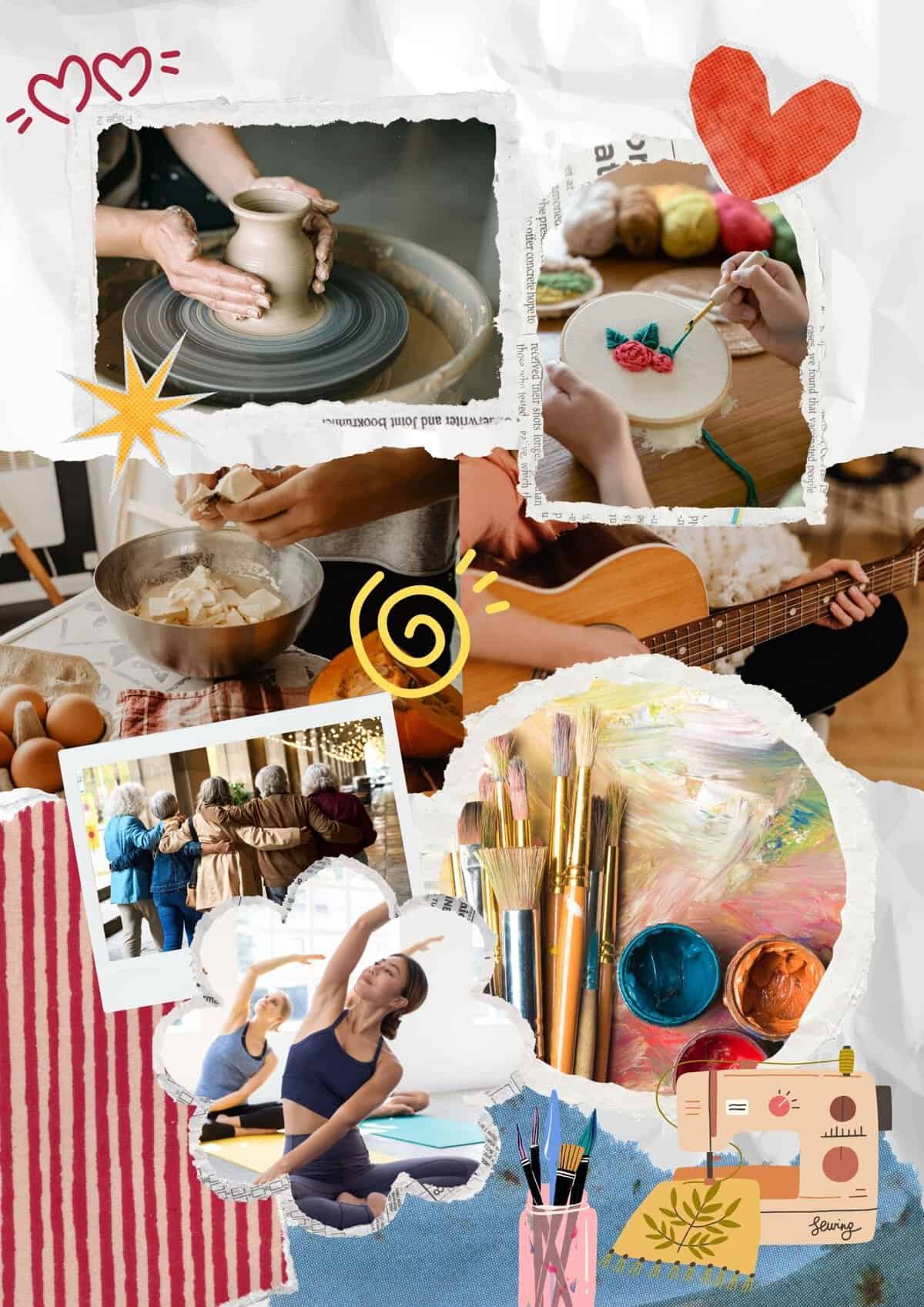 collage of different hobby pictures