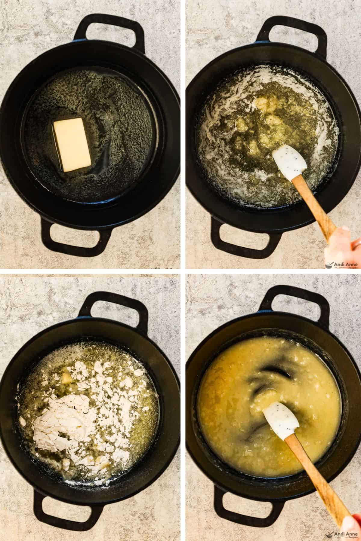 steps to make a slurry in black pot